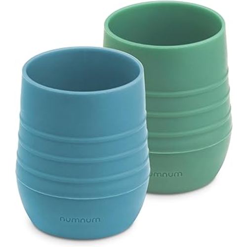 NumNum Silicone Baby Cup for Infant, 4+ months, & Toddler - 2oz Non-Slip & Easy To Grip Training Cups - Perfect for Little Tiny Hands of Babies To Develop Drinking & Self Feeding Skills