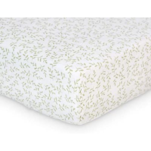 Lulujo Muslin Crib Sheets - Fitted Crib Mattress Sheets for Boys and Girls - 28"x 52", 1 Pack (Greenery)