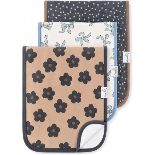 Copper Pearl Premium Baby Burp Cloths - 3-Pack Large Cotton Burp Cloths, Extra Soft Spit Up Rags with 3 Absorbent Layers, Perfect for Baby Boy and Baby Girl Gifts