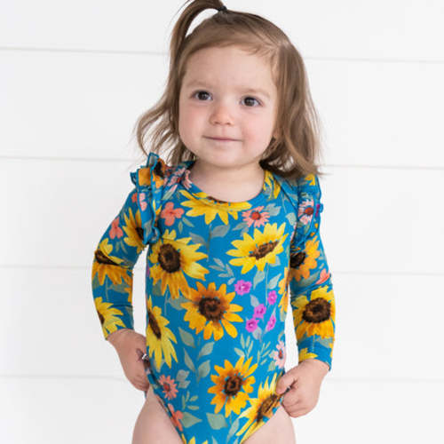 Sunflower Fields Flutter Bodysuit
