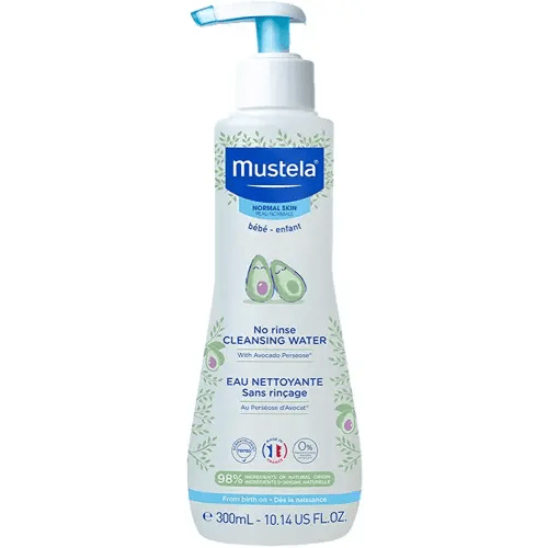Mustela Baby Cleansing Water - No-Rinse Micellar Water - with Natural Avocado & Aloe Vera - for Baby's Face, Body & Diaper - 1 or 2-Pack - Various Sizes