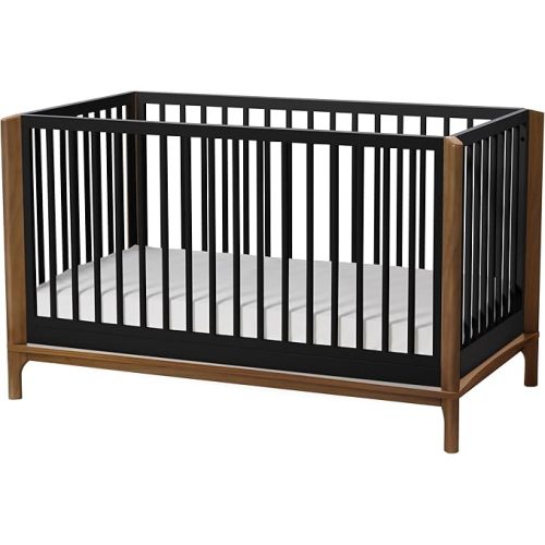 Little Seeds Laurel 4-in-1 Convertible Crib, Black/Chestnut