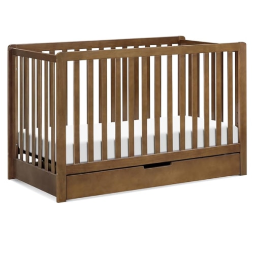 Carter's by DaVinci Colby 4-in-1 Convertible Crib with Trundle Drawer in Walnut, Greenguard Gold Certified, Undercrib Storage
