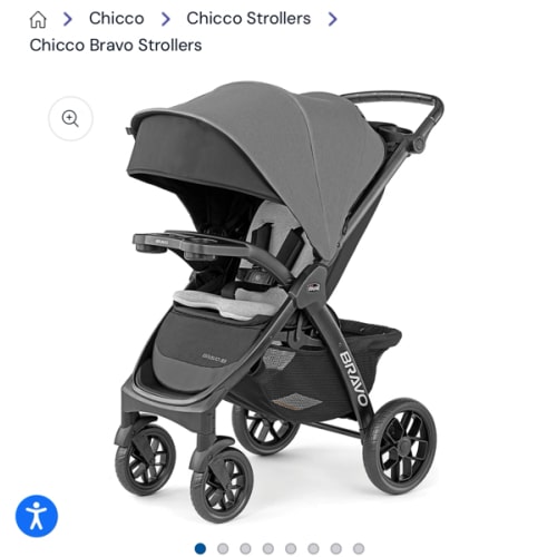 Chicco Bravo LE ClearTex Quick-Fold Stroller - Pewter