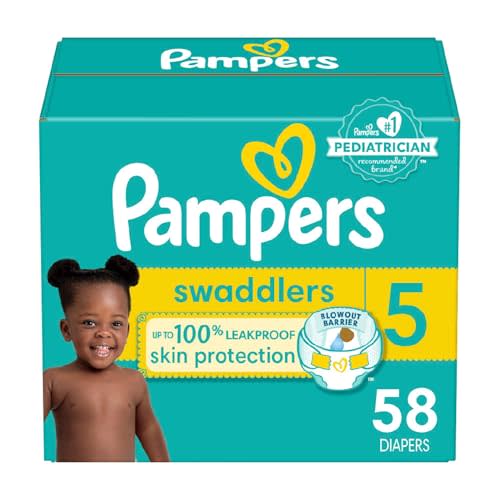 Pampers Swaddlers Diapers - Size 5, 58 Count, Ultra Soft Disposable Baby Diapers