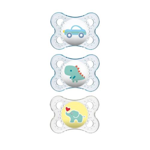 MAM Clear Pacifier 0-6m - 3pk, Color: Boy