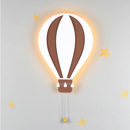 Adorable Hot Air Balloon Baby Wall Night Light - Nursery Decor, Kids Room, LED Bedside Lamp