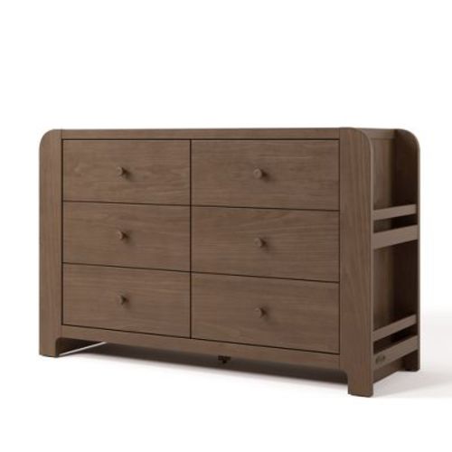 Graco Read-with-Me 6 Drawer Dresser with Bookshelves - Hazelnut