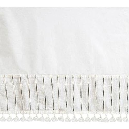 Crane Baby Wrap Around Bed Skirt for Crib, Cotton Crib Skirt for Boy's and Girl's Nursery, White, 28”w x 52”h x 16”d
