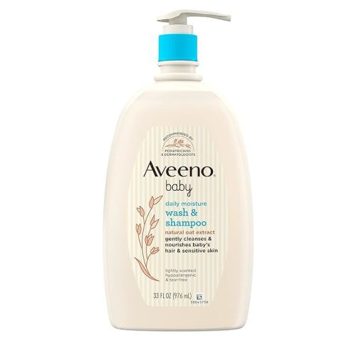 Aveeno Baby Gentle Bath Wash & Shampoo, Lightly Scented for Sensitive Hair & Skin, 33 fl. oz - 33 Fl Oz (Pack of 1)