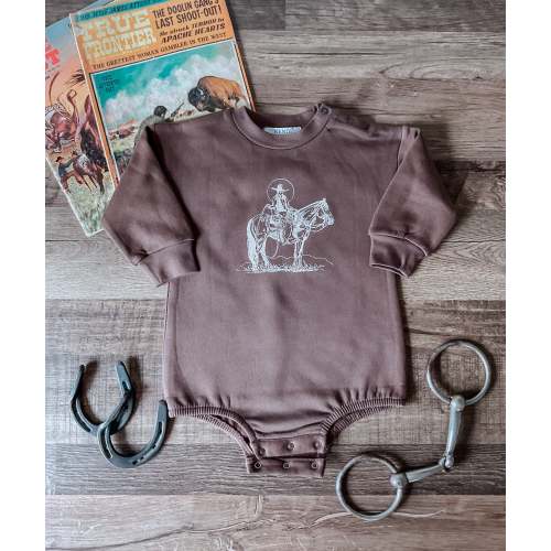 High Roller Organic Cotton Bubble Romper (Baby) - Chestnut
