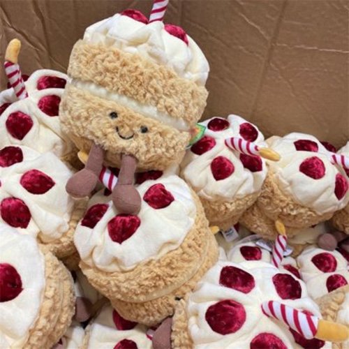 6" Jellycat Birthday Cake Stuffed Plush Toys, Cute Jellycat Series Throw Pillow Animal Plushies, Ideal Christmas Birthday Valentines Soft Stuffed Toy Gifts for Kids and Adults