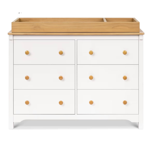 DaVinci Shea 6-Drawer Dresser in Warm White and Honey, GREENGUARD Gold Certified