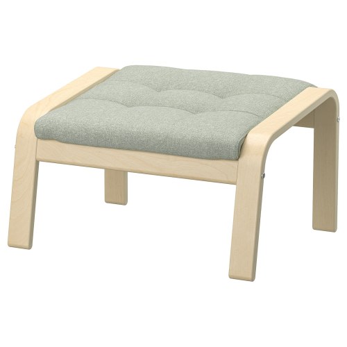 POÄNG Ottoman - birch veneer/Gunnared light green
