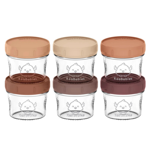 6-Pack Prep Jars Food Glass Containers