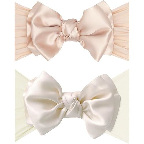 Baby Bling 2PK SATIN FAB®: petal + oatmeal