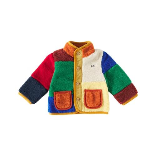 Baby colorblocked faux shearling jacket