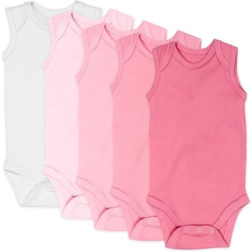 HonestBaby Multipack Sleeveless and Cami Bodysuits One-Piece 100% Organic Cotton for Infant Baby Boys, Girls, Unisex
