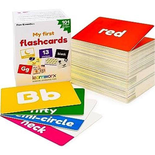 My First Flash Cards for Toddlers - 101 Cards - 202 Sides - Learn Shapes, Numbers, Colors, Body Parts, Counting, Letters & More - Fun Learning and Educational Flashcards