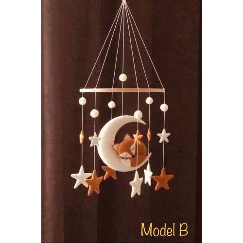 Fox mobile sleeping fox nursery decor woodland mobile forest mobile Minimalist mobile boy nursery wildlife wolf mobile boho mobile hanging