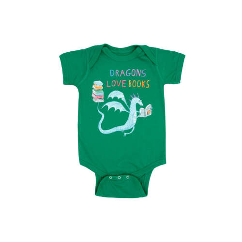 Dragons Love Books baby bodysuit