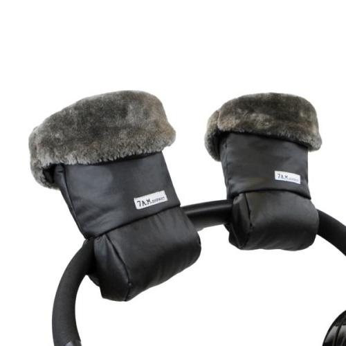 7AM Enfant Warmmuffs Waxed Stroller Gloves — buybuy BABY in Grey/Black