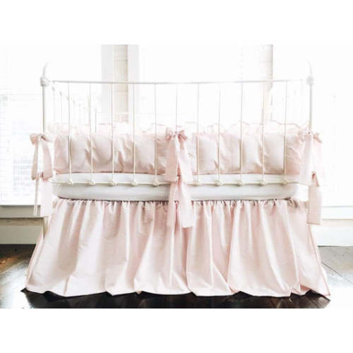 Baby Pink Farmhouse Crib Bedding Set | High Cotton Textile
