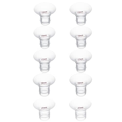 10PCS Flange Inserts 13/15/17/19/21mm,Compatible with Momcozy S12 Pro/M5/S9 Pro Hands-Free Breast Pump,Use for Medela/Spectra/Elvie/TSRETE/kmaier 24mm Shields/Flanges,Reduce 24mm to Other Size