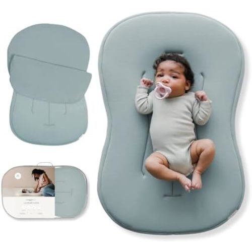snuggle me Organic Newborn Baby Infant Lounger Pillow & Travel Bag - Slate