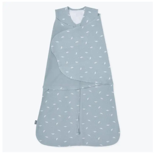 Blue Bird Print Cotton Swaddle | HALO