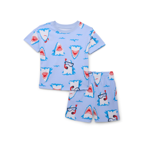 Wonder Nation Toddler Boy Printed Jersey Tee and Shorts Set, 2-Piece, Sizes 12M-5T