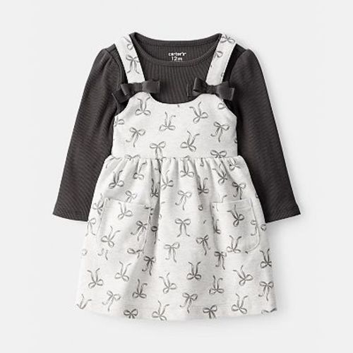 Baby Girl Carter's 2-Piece Bow Print Dress Set