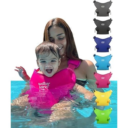 WaterLand Baby Carrier - Innovative Carrier You Can Use Both in Water & Land - Waterproof Infant Chest Holder with Adjustable Straps, Lightweight Toddler Harness for Pool & Beach (SuperPink)