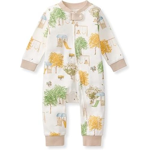 Burt's Bees Baby baby-boys Sleep and Play Pjs, 100% Organic Cotton One-piece Zip Front Footless Romper Jumpsuit Pajamas