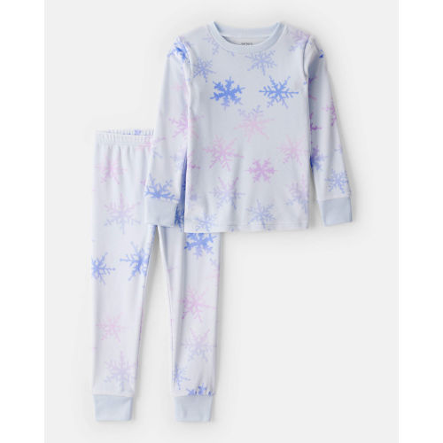 Toddler Girl Snowflake Tie dye DreamPlush Long-Sleeve Snug Fit 2-Piece Pajamas - Blue - Carter's | Carter's