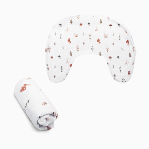Boppy New Nursing Pillow Organic Cotton Cover - Neutral Forest Floor