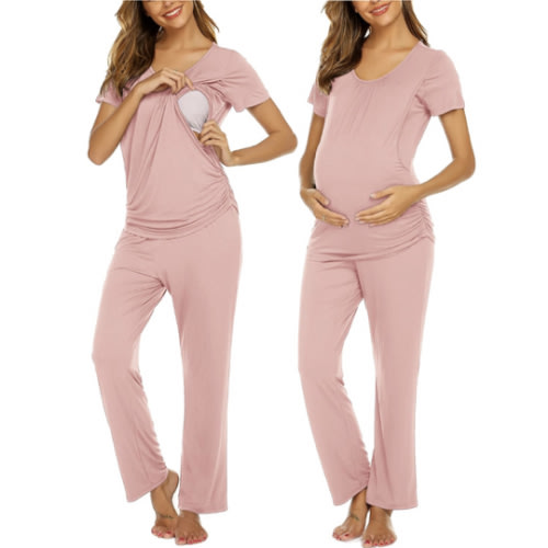 Ekouaer Womens Nursing Pajamas Maternity Breastfeeding Pjs Sleepwear Layer Soft Postpartum Lounge Set Pregnancy Clothes