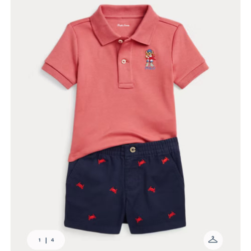 Bear Cotton Polo Shirt & Short Set