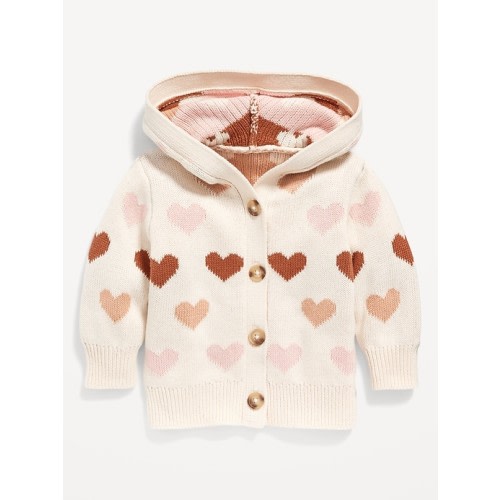 Unisex Hooded Button-Front Cardigan Sweater: 6-12M