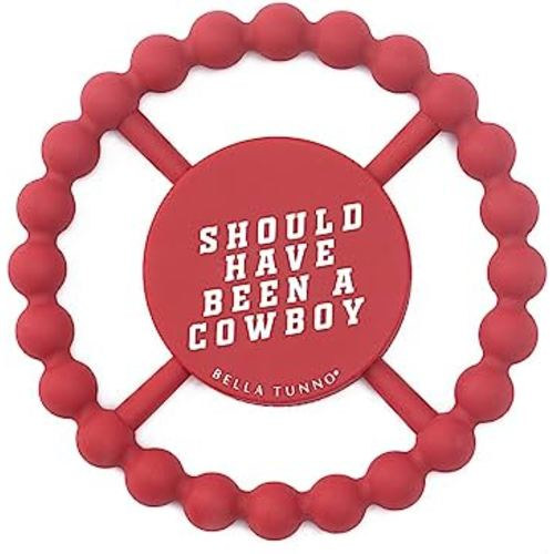 Bella Tunno Happy Teether for Boys – Soft & Easy Grip Baby Boy Teether Toy, Silicone Teether Ring to Help Soothe Gums, Non-Toxic and BPA Free, Cowboy