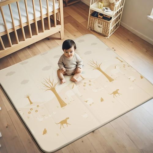 Large Baby Play Mat Foldable,0.8 Inch Waterproof Playroom,79 x 71 Playpen Mat | Outdoor Backyard Non-toxic Crawling Cushioned Infant, Folding Floormats Toddler Extra Thick Kids Playmat