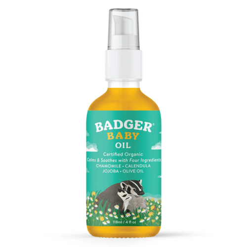 Baby Oil 4oz Glass Bottle with Pump Top