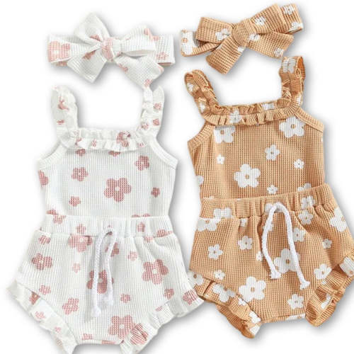 3pcs Ruffle Cami Short set