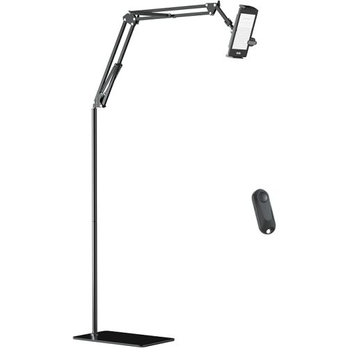 Floor Stand for Kindle Reading in Bed with Remote Page Turner, Hands Free Tablet Arm Holder for Kindle Accessory, Compatible with Kindle iPhone Fire Tablet 4.5-12.9 inch (kt-sd2)