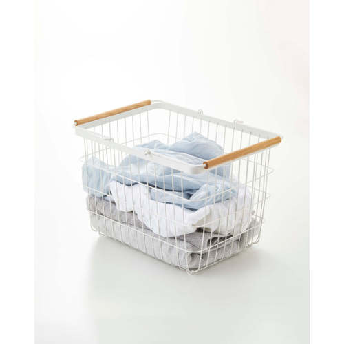 Wire Basket - Two Sizes - Steel + Wood