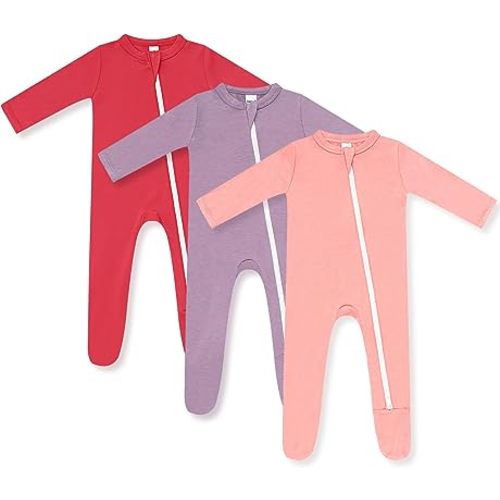 HAPIU Rayon from Bamboo Baby Footed Pajamas, 2 Way Zipper YKK, Footie for Baby Boy Girls, Newborn-24 Months