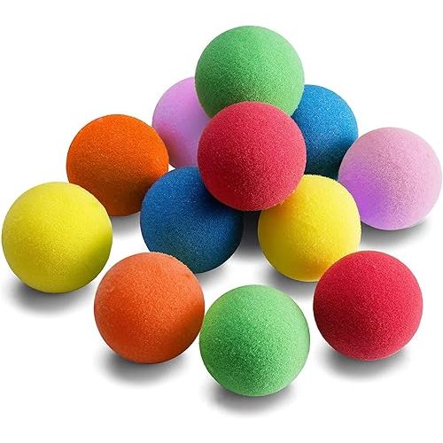 12 Pieces Soft Foam Balls Lightweight Mini Play Balls for Safe Indoor Toys Fun Vibrant Assorted Colors Orbs Unique Birthday Party Favors for Boys and Girls