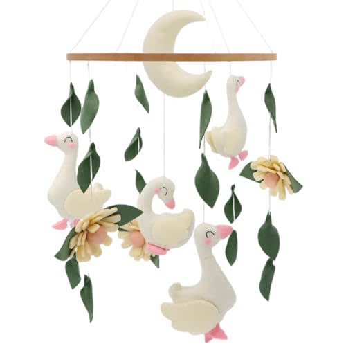 Gueiddi Goose Mobile for Crib Handmade Felt Nursery Decor Crib Mobile Goose for Bassinet Baby Shower Newborn Baby Gift (Goose)