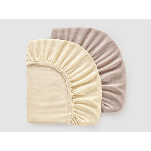 HARPPA Muslin Bassinet Sheets 2 Pack | Fitted Baby Sheets for Cuddly B