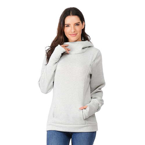 Women Nursing Maternity T-Shirts Long Sleeve Hooded Breastfeeding Hoodie Sweatshirts Tshirts Tee Top Female Dailywear